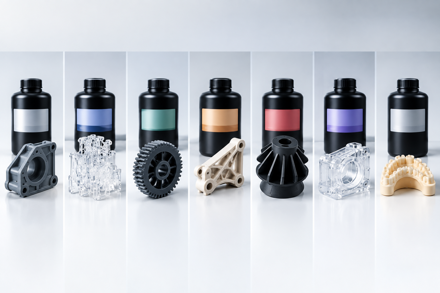 DLP Resin Materials and 3D Printed Samples