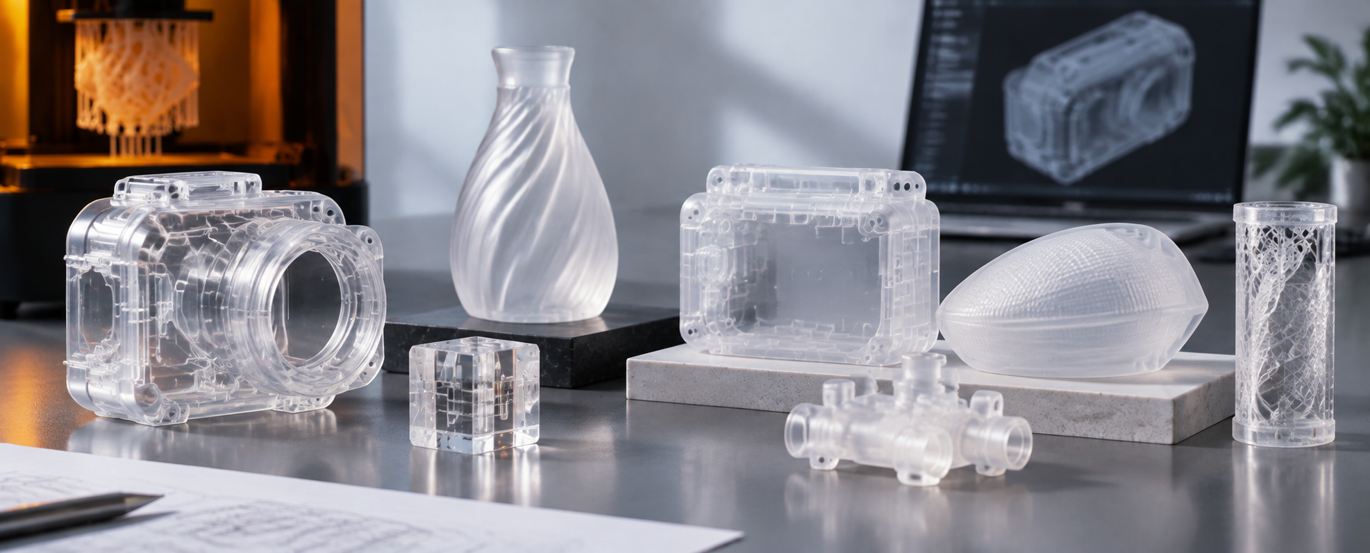 Clear and translucent sla resin printing for visual models