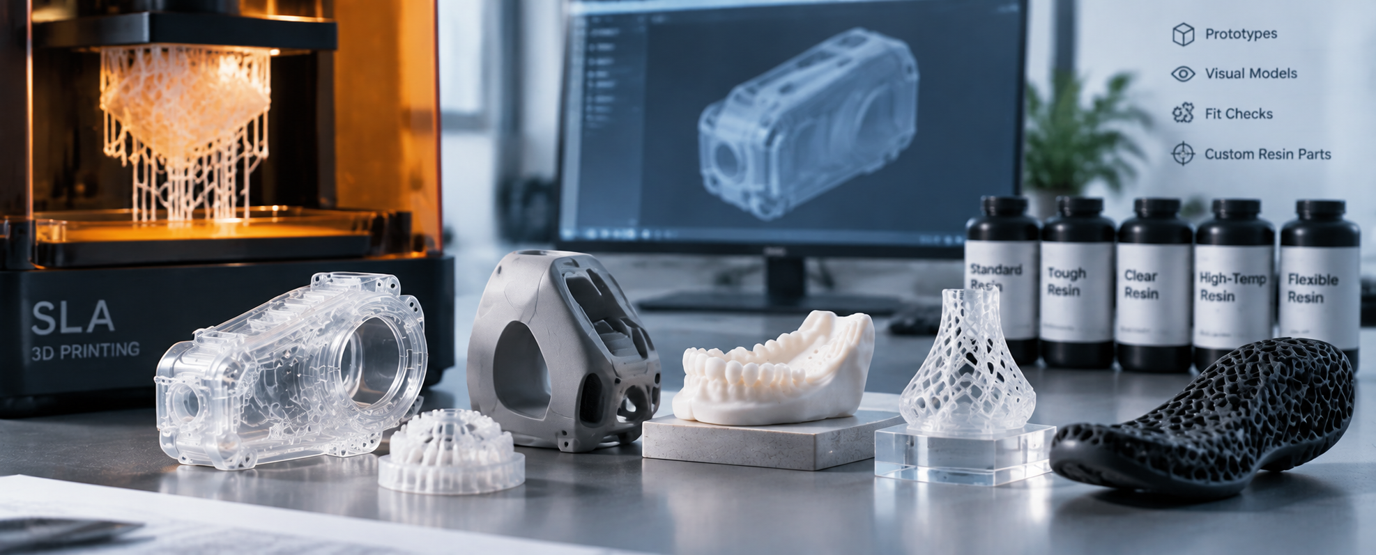 Sla 3d printing service for high detail resin parts