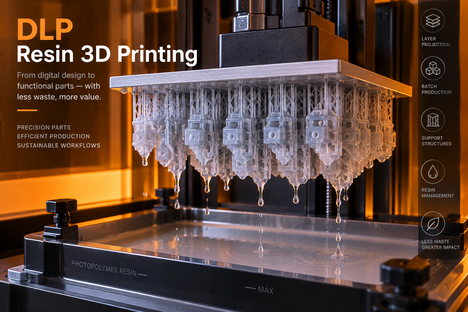DLP Resin 3D Printing Process