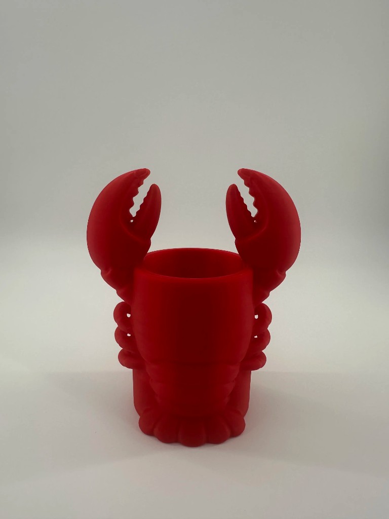 Bright red lobster pen holder