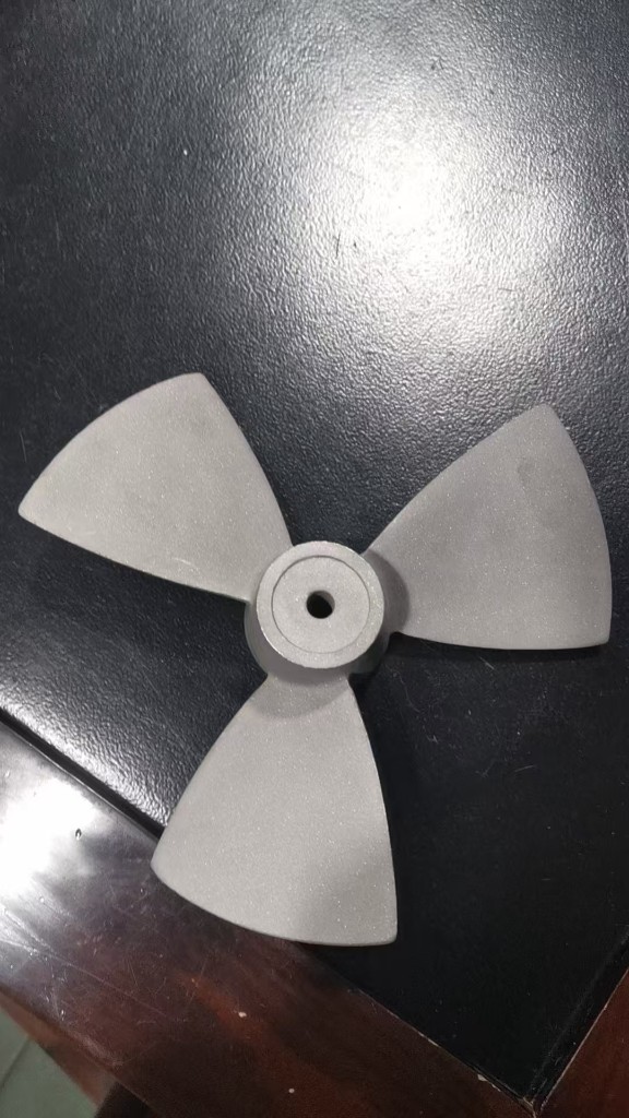 Matte grey 3D printed industrial propeller impeller